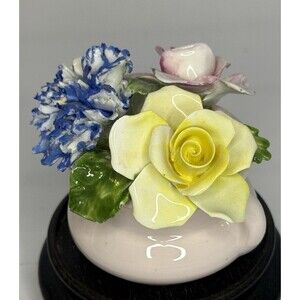 Radnor Bone China Floral Bouquet Set 4 Staffordshire England Hand Painted Roses